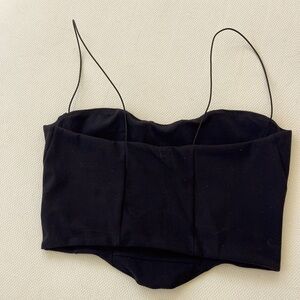 Joah Brown Cropped Black Soft Cotton Bustier, Size M/L, Like New
